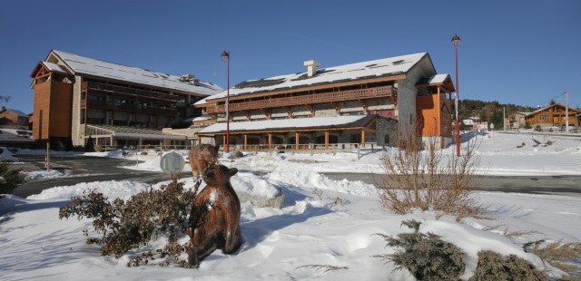 Vue du four solaire en hiver